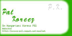 pal korecz business card